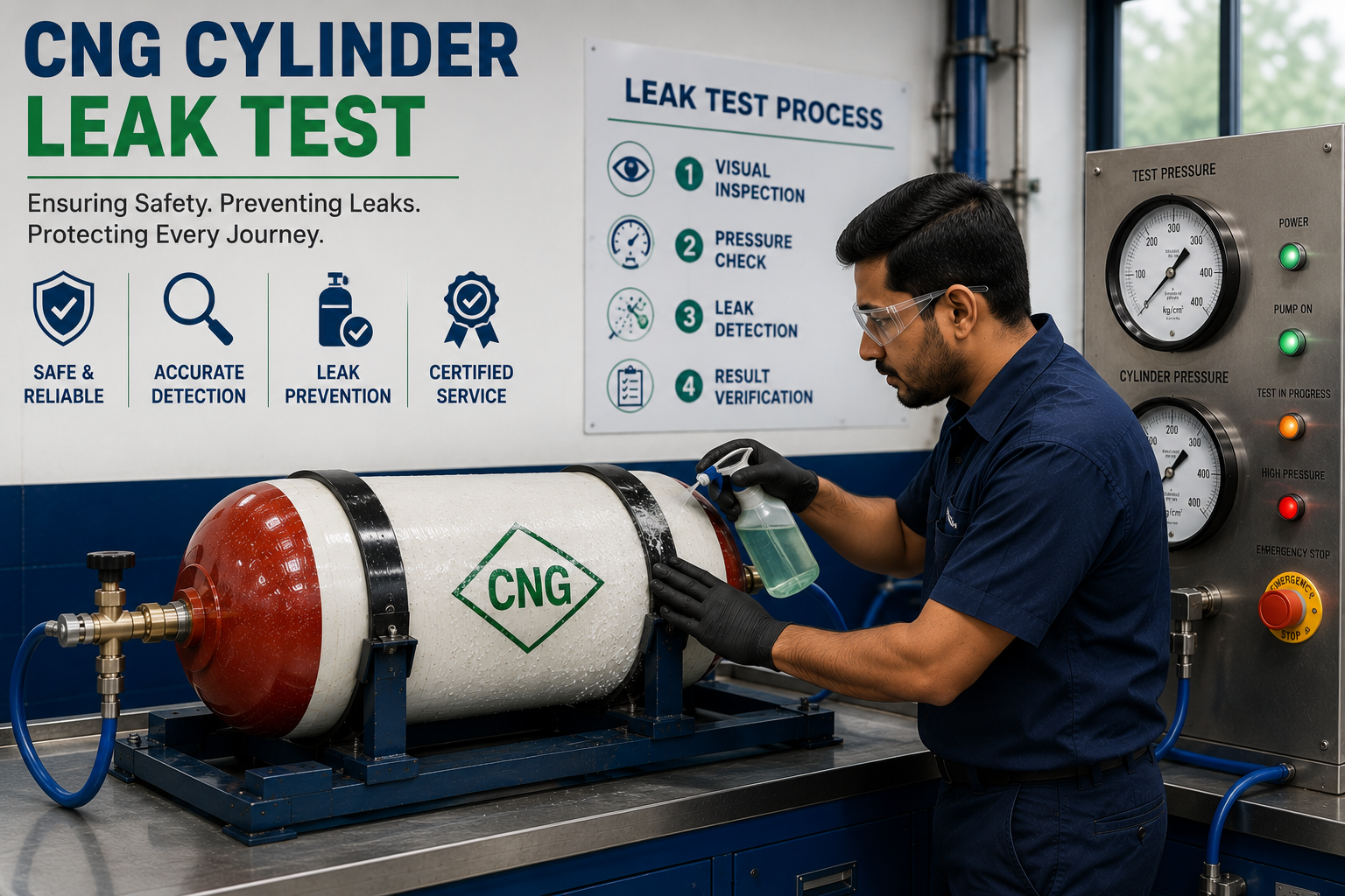 CNG Cylinder Leak Test in Baramati, Solapur, Pune